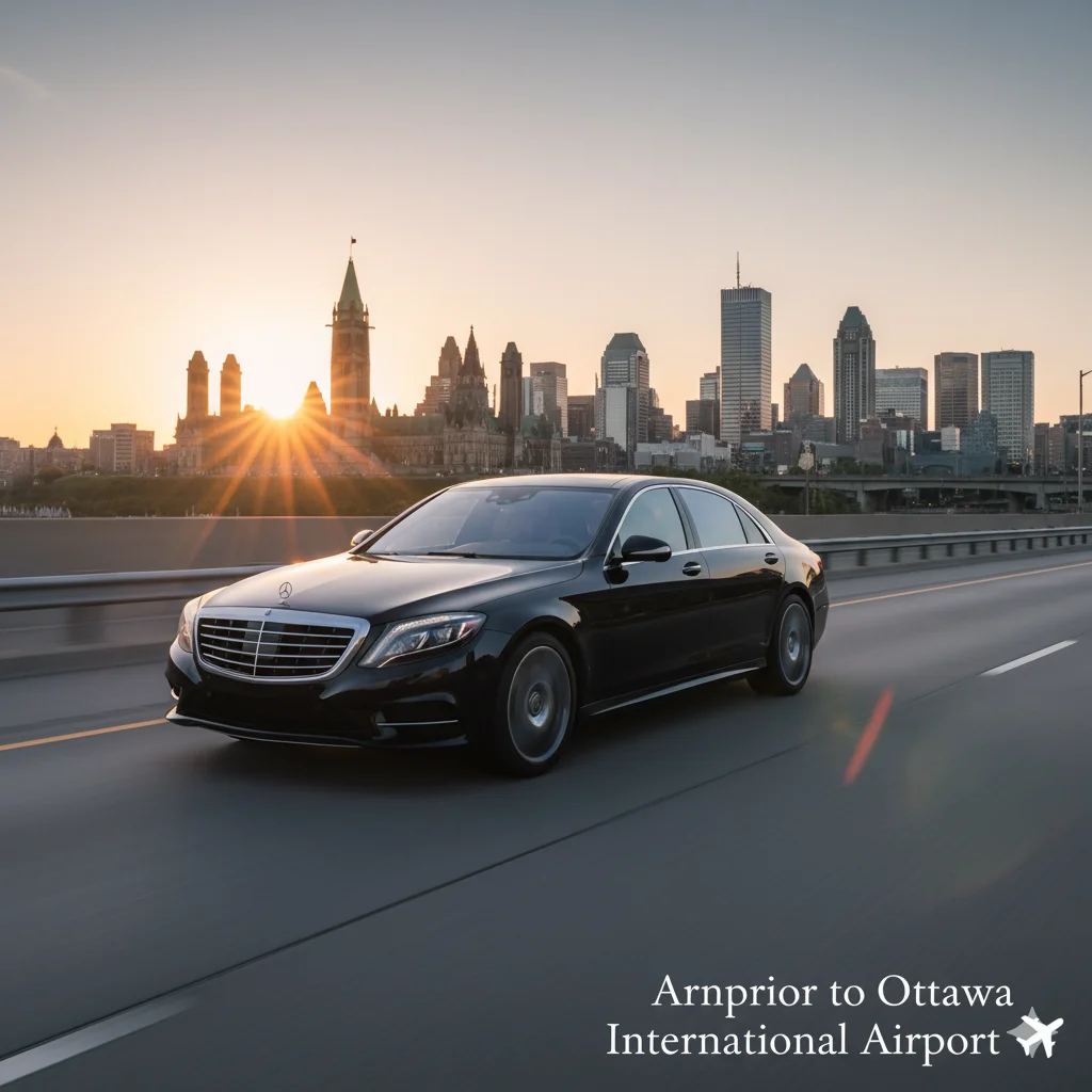 Benz S550 luxury sedan for Arnprior to Ottawa Airport transfers.