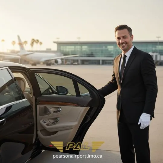 Chauffeur offering airport transportation service in Blue Mountain