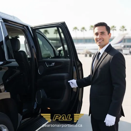 Professional chauffeur offering airport limousine service in Binbrook